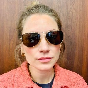 Kate Spade “ Ally” Gold Metal Aviator Sunglasses